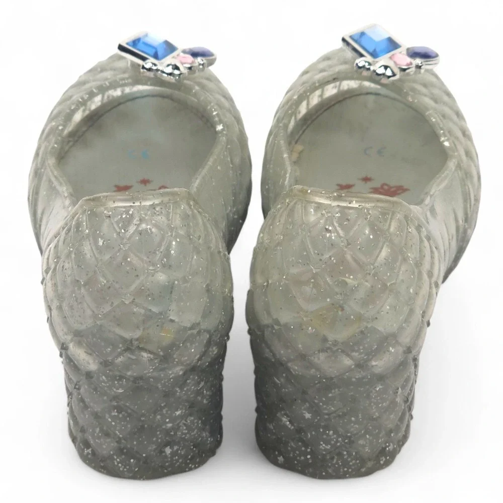 Disney Cinderella Light Up Glass Slipper Jelly Shoes Wedge Girls Youth Sz 2/3